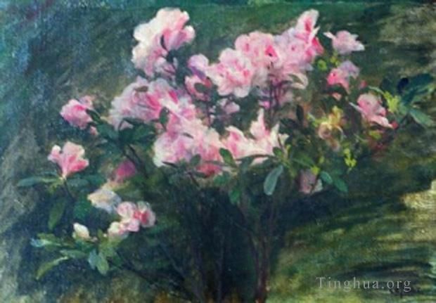 Charles Amable Lenoir Oil Painting - Azalees Etude