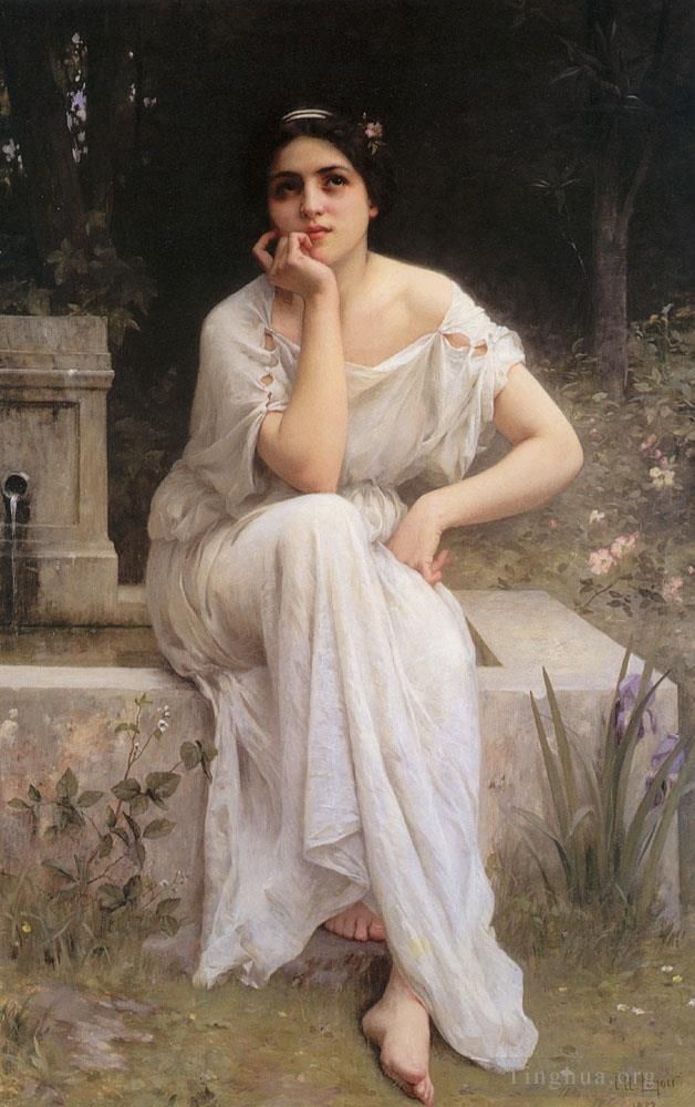 Charles Amable Lenoir Oil Painting - Meditation 1899