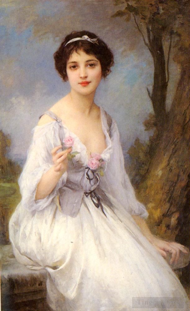 Charles Amable Lenoir Oil Painting - The Pink Rose