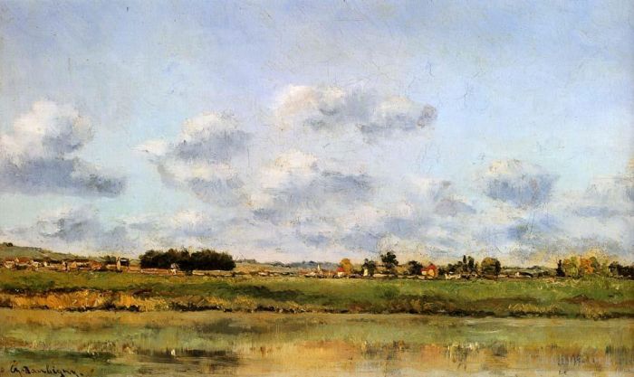 Charles-François Daubigny Oil Painting - Banks Of The Loing