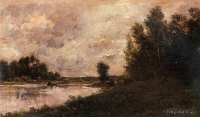 Charles-François Daubigny Oil Painting - Bords De L oise
