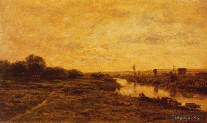 Charles-François Daubigny Oil Painting - La Seine A Conflans