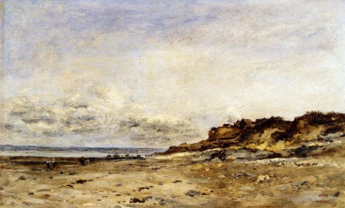Charles-François Daubigny Oil Painting - Low Tide At Villerville
