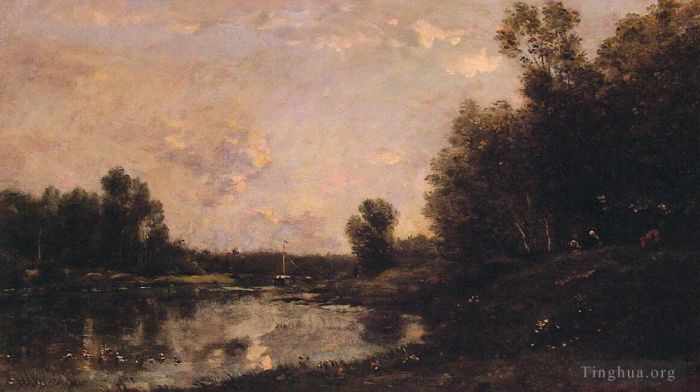 Charles-François Daubigny Oil Painting - A june day