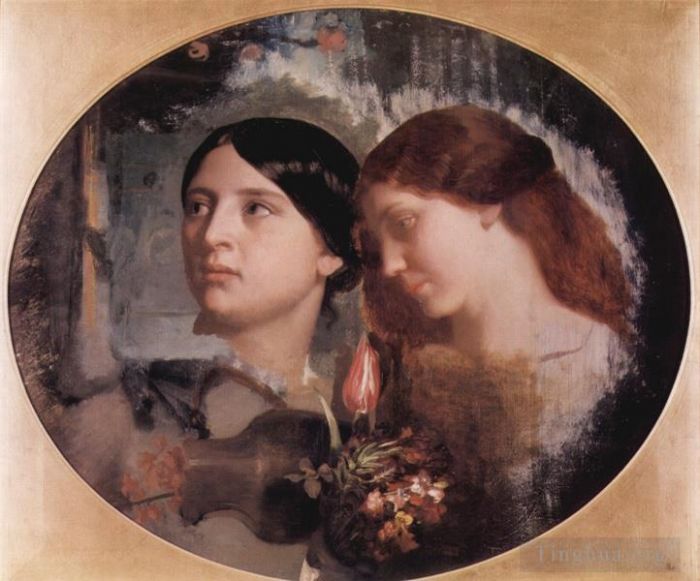 Charles Gleyre Various Paintings - Zwei Frauen mit Blumenstrauss