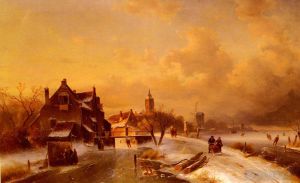 Artist Charles Leickert's Work - Winter And Summer Canal ScenesScene 1