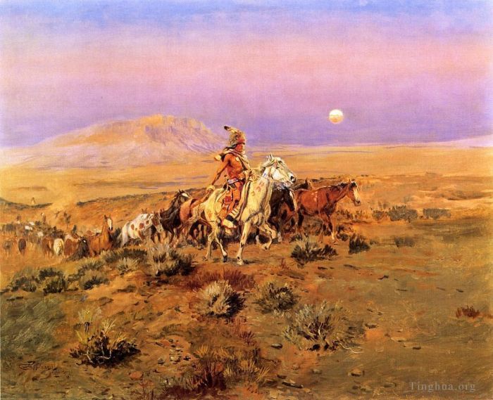 Charles Marion Russell Oil Painting - The Horse Thieves