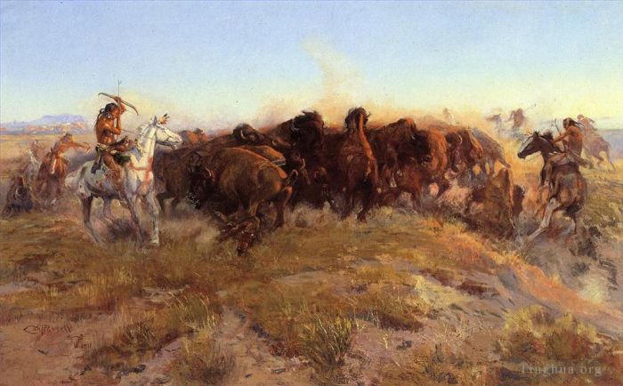 Charles Marion Russell Oil Painting - The Surround