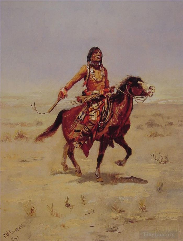 Charles Marion Russell Various Paintings - Indian Rider