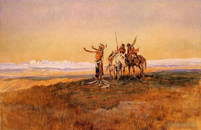 Charles Marion Russell Various Paintings - Invocation to the Sun