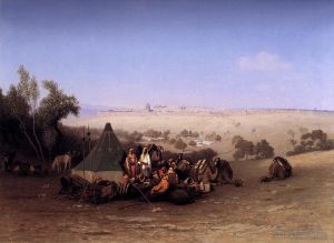 Artist Charles-Théodore Frère's Work - An Arab Encampment On The Mount Olives With Jerusalem Beyond