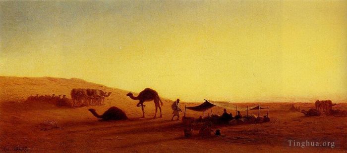 Charles-Théodore Frère Oil Painting - An Arab Encampment1