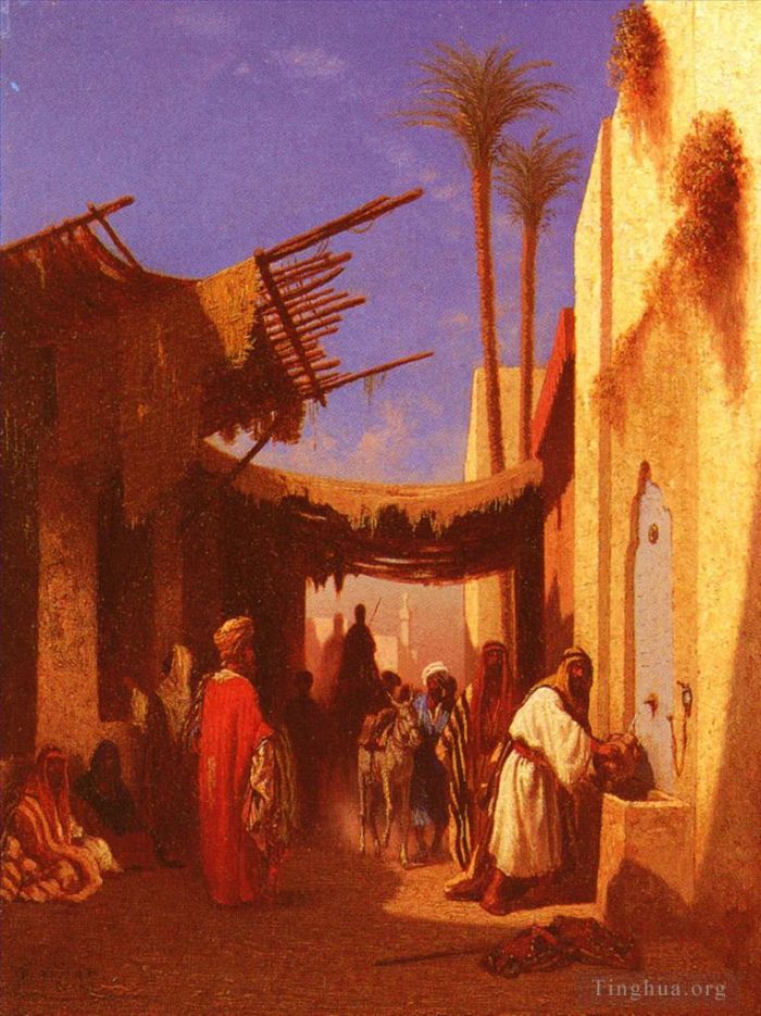 Charles-Théodore Frère Oil Painting - Street In Damascus Part 1
