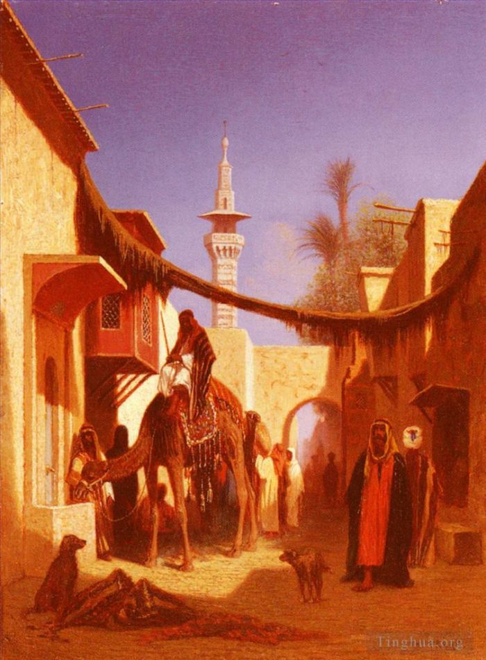 Charles-Théodore Frère Oil Painting - Street In Damascus Part 2