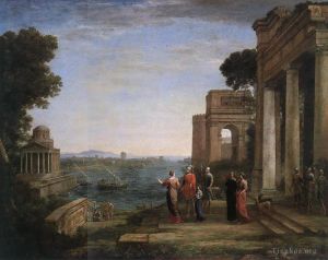 Artist Claude Lorrain's Work - Aeneas Farewell to Dido in Carthago