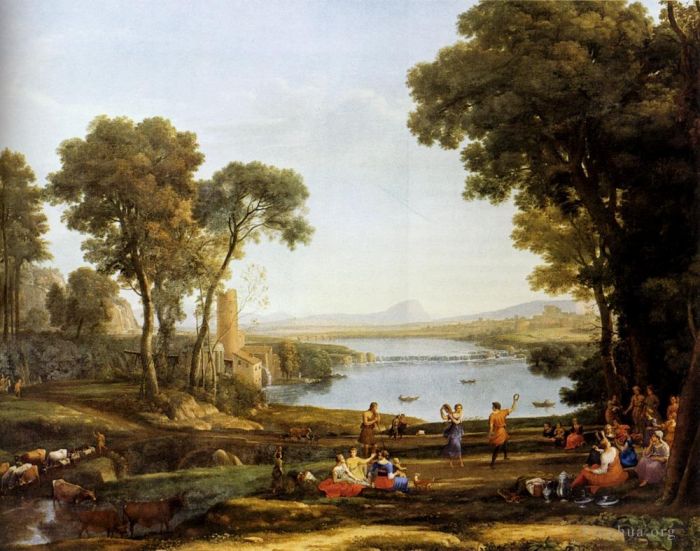 Claude Lorrain Oil Painting - Landscape With The Marriage Of Isaac And Rebekah