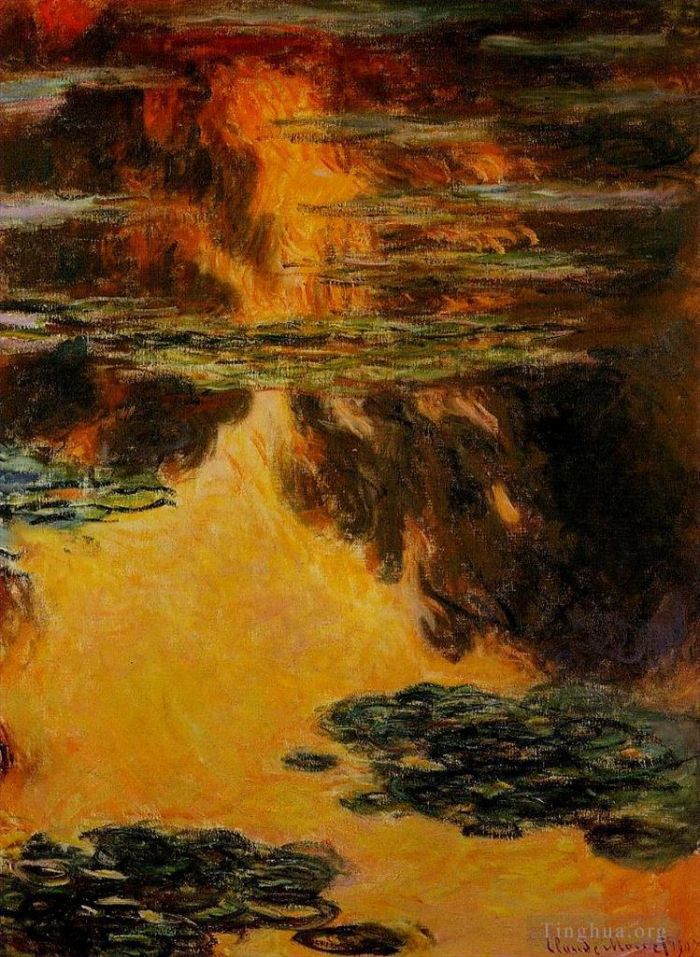 Claude Monet Oil Painting - 3 Water Lilies II