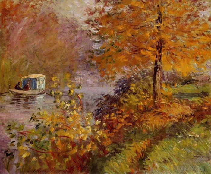 Claude Monet Oil Painting - 4 The Studio Boat