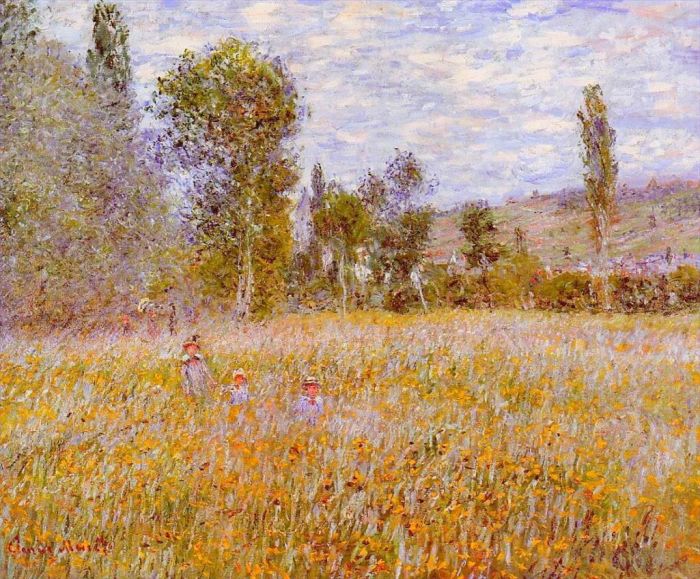 Claude Monet Oil Painting - A Meadow