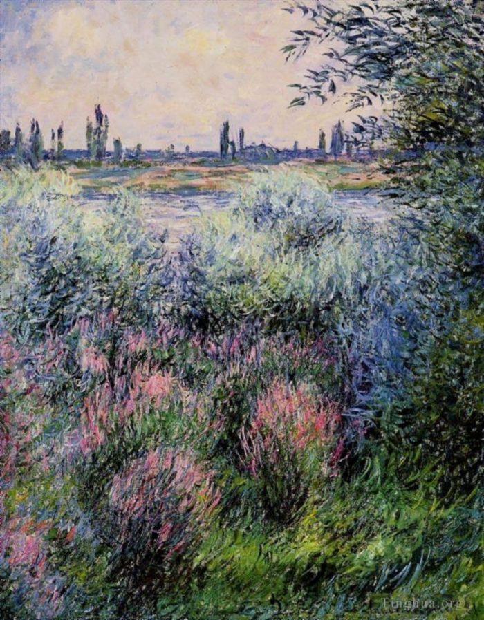 Claude Monet Oil Painting - A Spot on the Banks of the Seine