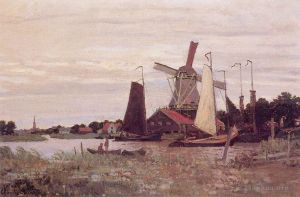 Artist Claude Monet's Work - A Windmill at Zaandam