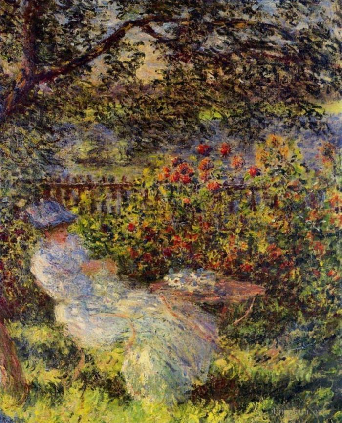 Claude Monet Oil Painting - Alice Hoschede in the Garden