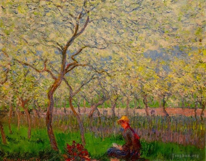 Claude Monet Oil Painting - An Orchard in Spring