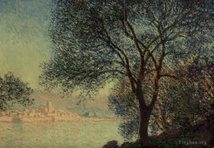 Claude Monet Oil Painting - Antibes Seen from the Salis Gardens III