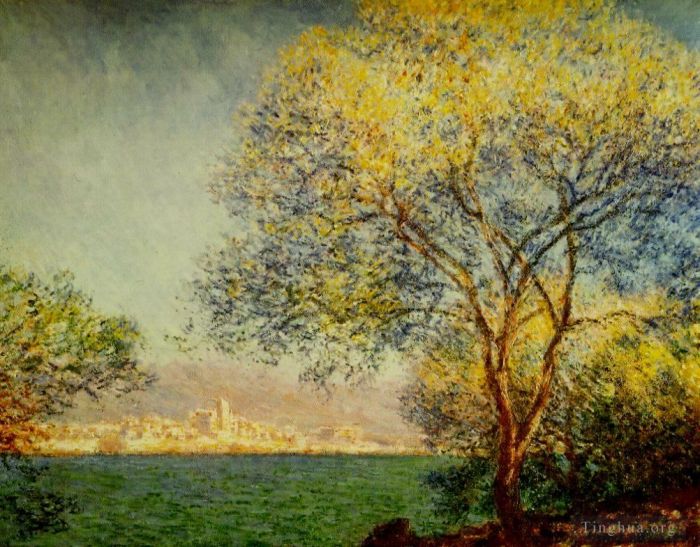 Claude Monet Oil Painting - Antibes in the Morning