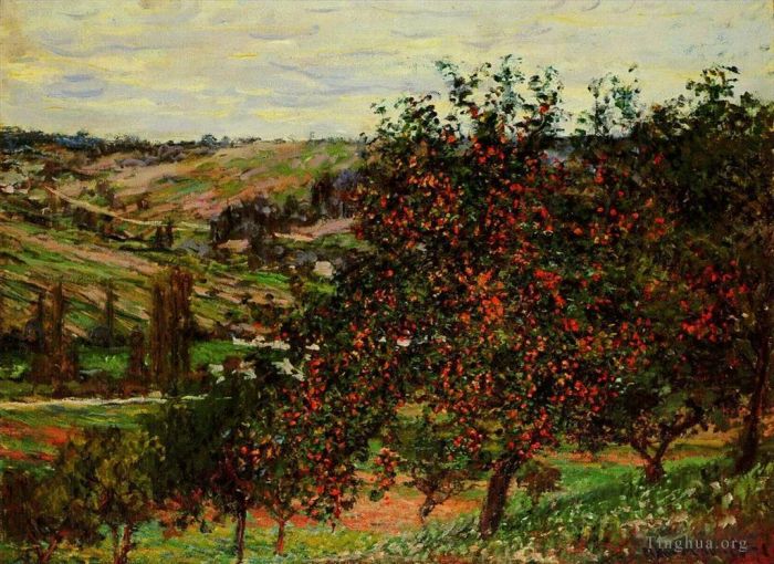Claude Monet Oil Painting - Apple Trees near Vetheuil