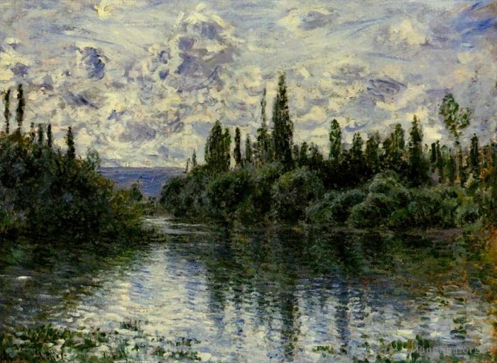 Claude Monet Oil Painting - Arm of the Seine near Vetheuil