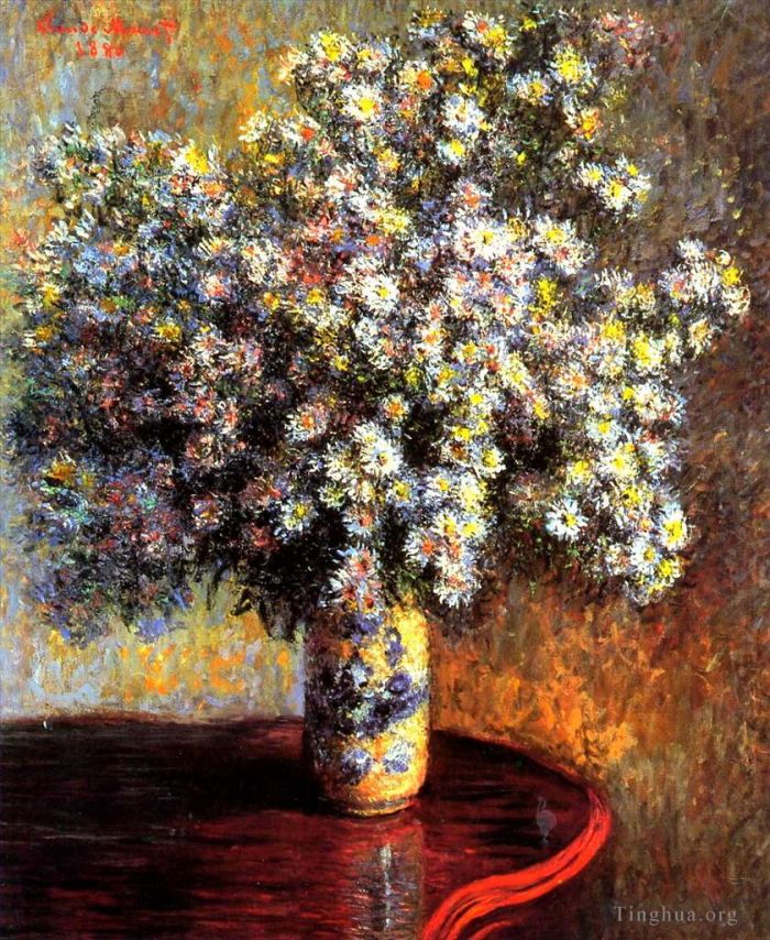 Claude Monet Oil Painting - Asters