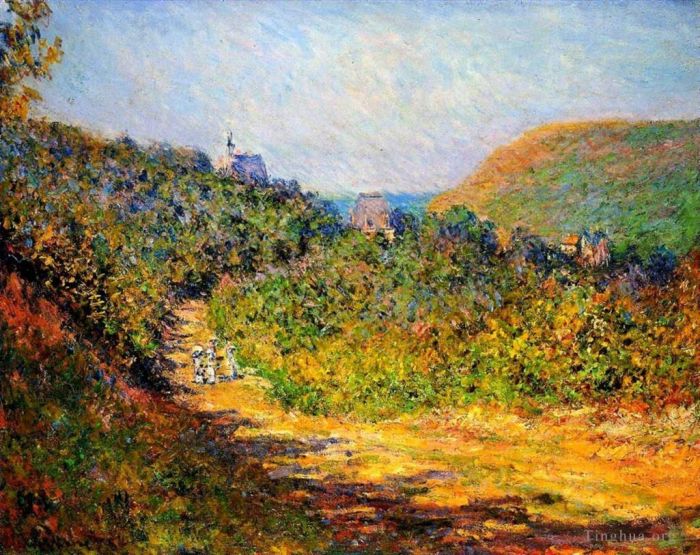 Claude Monet Oil Painting - At Les PetitDalles