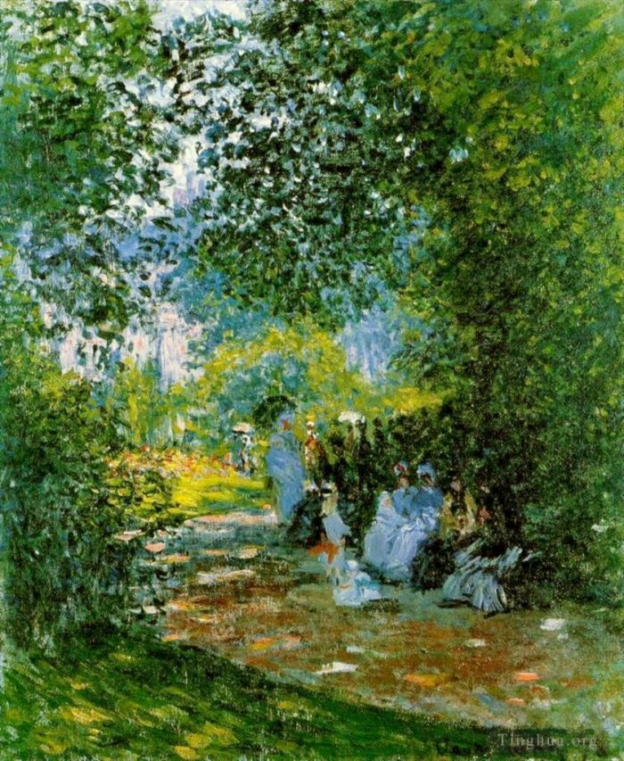 Claude Monet Oil Painting - At the Parc Monceau