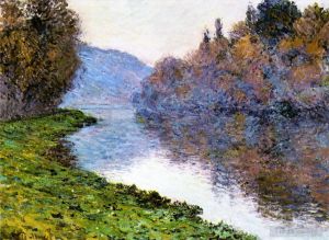 Artist Claude Monet's Work - Banks of the Seine at Jenfosse Clear Weather