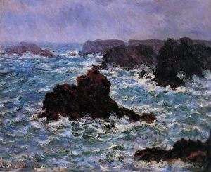 Artist Claude Monet's Work - BelleIle Rain Effect