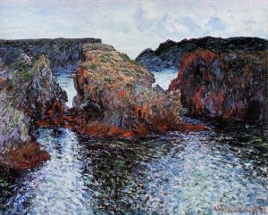 Artist Claude Monet's Work - BelleIle Rocks at PortGoulphar