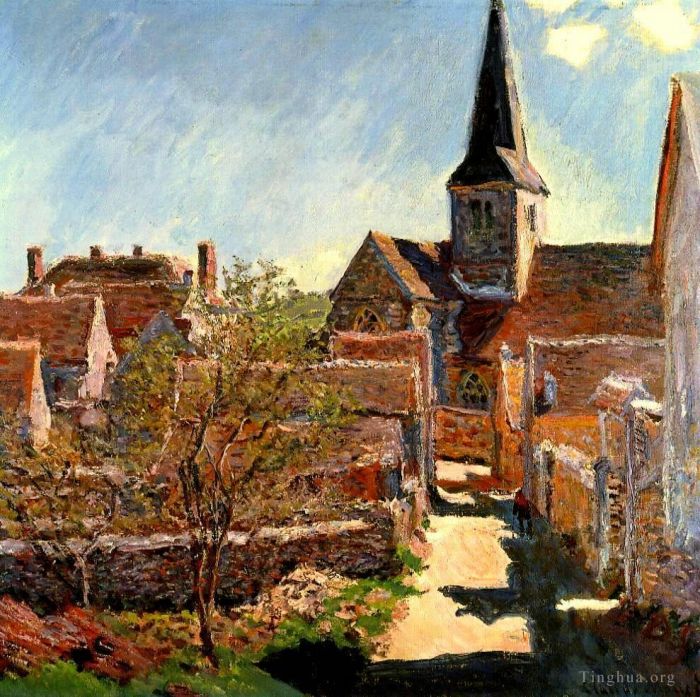 Claude Monet Oil Painting - Bennecourt