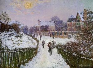 Artist Claude Monet's Work - Boulevard St Denis Argenteuil Snow Effect
