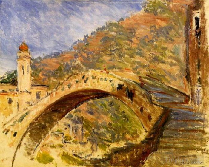 Claude Monet Oil Painting - Bridge at Dolceacqua