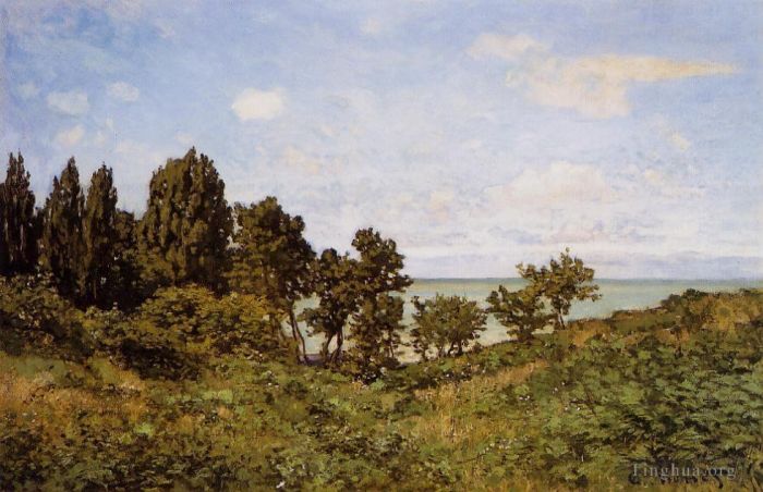 Claude Monet Oil Painting - By the Sea