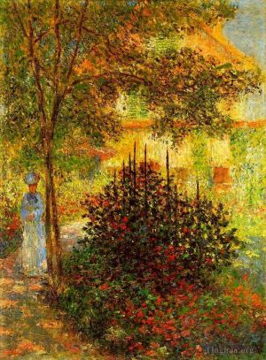 Artist Claude Monet's Work - Camille Monet in the Garden at the House in Argenteuil