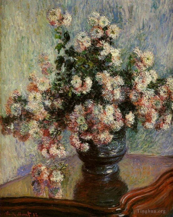 Claude Monet Oil Painting - Chrysanthemums