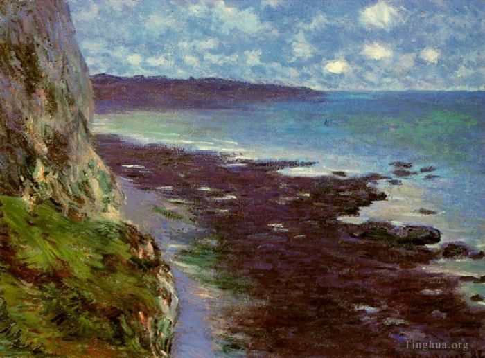 Claude Monet Oil Painting - Cliff near Dieppe