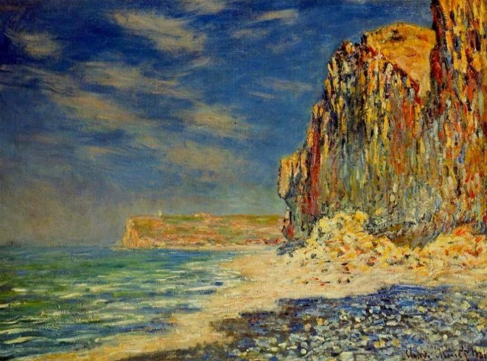 Claude Monet Oil Painting - Cliff near Fecamp