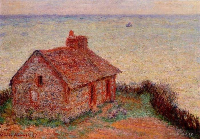 Claude Monet Oil Painting - Customs House Rose Effect