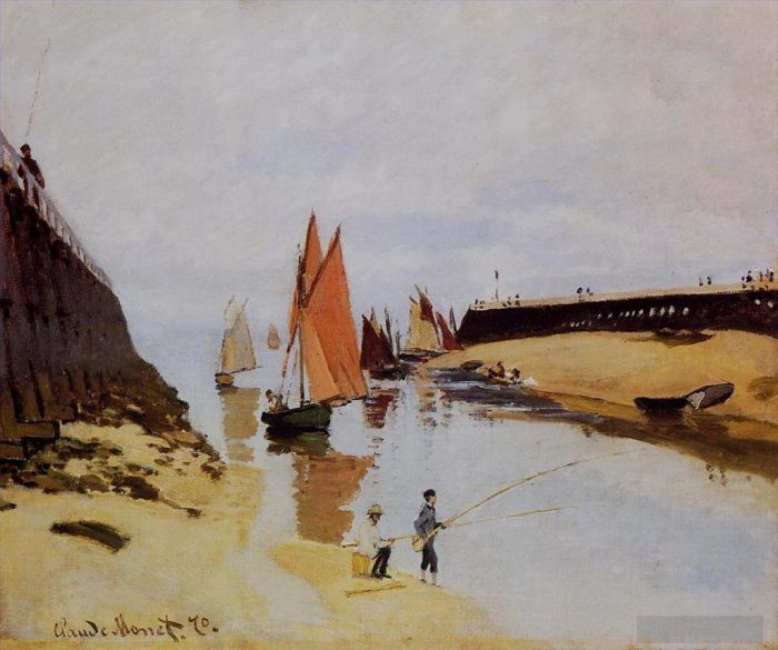 Claude Monet Oil Painting - Entrance to the Port of Trouville
