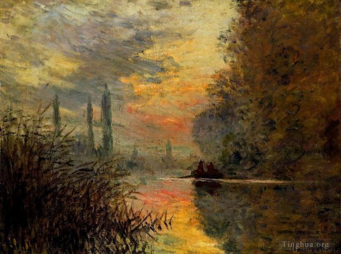Claude Monet Oil Painting - Evening at Argenteuil