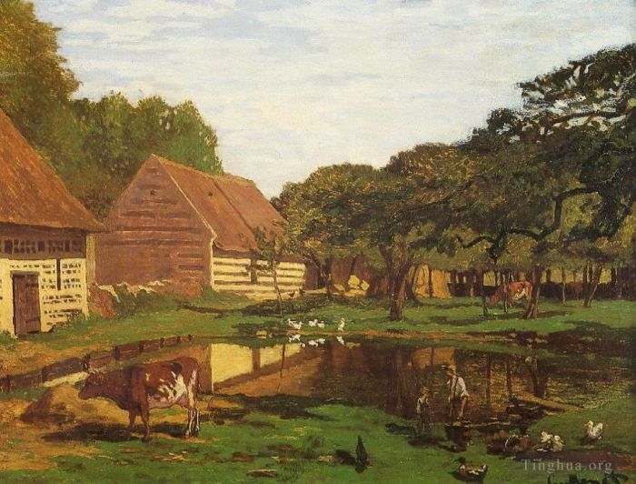 Claude Monet Oil Painting - Farmyard in Normandy