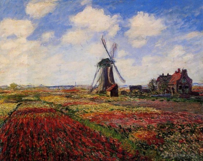 Claude Monet Oil Painting - Field of Tulips in Holland
